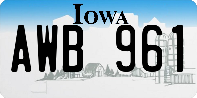 IA license plate AWB961
