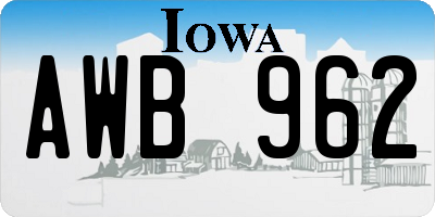 IA license plate AWB962