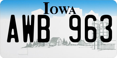 IA license plate AWB963