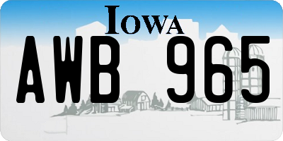 IA license plate AWB965