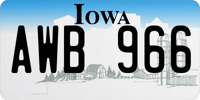 IA license plate AWB966