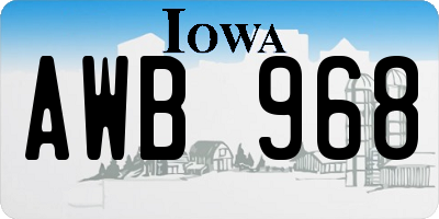 IA license plate AWB968