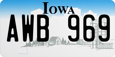 IA license plate AWB969