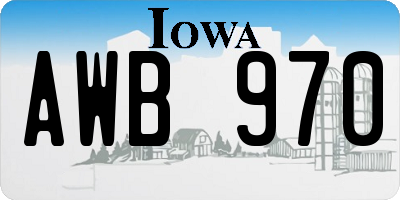 IA license plate AWB970