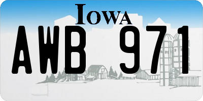 IA license plate AWB971