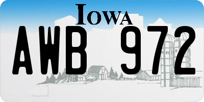 IA license plate AWB972