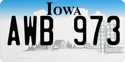 IA license plate AWB973
