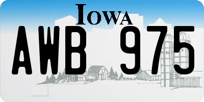 IA license plate AWB975