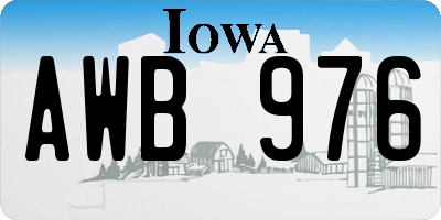 IA license plate AWB976