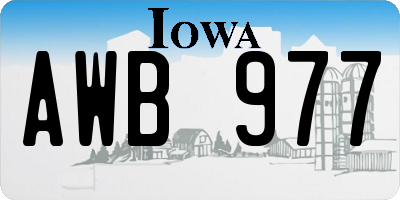 IA license plate AWB977