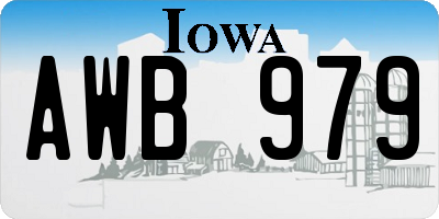 IA license plate AWB979