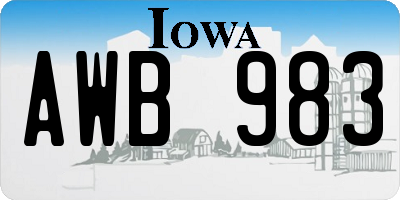 IA license plate AWB983
