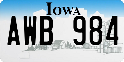 IA license plate AWB984