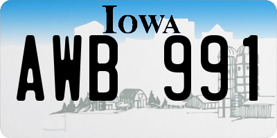 IA license plate AWB991
