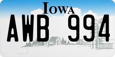 IA license plate AWB994