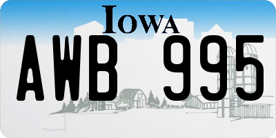 IA license plate AWB995