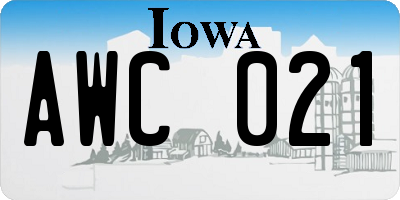IA license plate AWC021