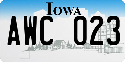 IA license plate AWC023