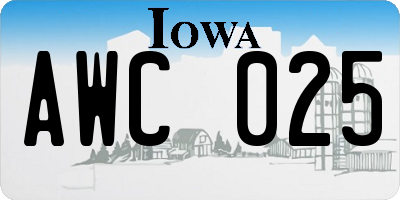 IA license plate AWC025