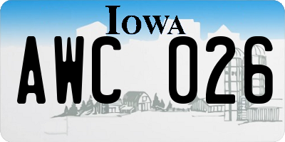 IA license plate AWC026