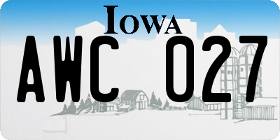 IA license plate AWC027