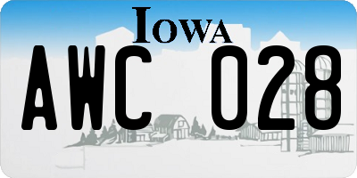 IA license plate AWC028