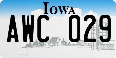 IA license plate AWC029