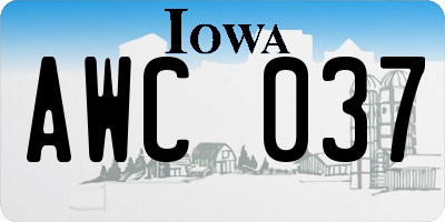 IA license plate AWC037