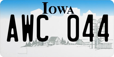 IA license plate AWC044