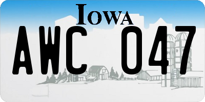 IA license plate AWC047
