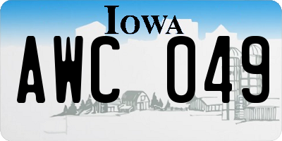 IA license plate AWC049