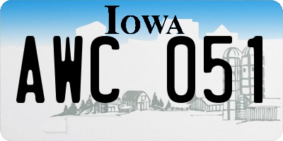 IA license plate AWC051