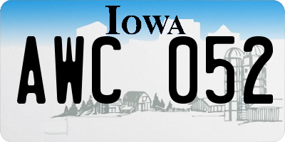 IA license plate AWC052