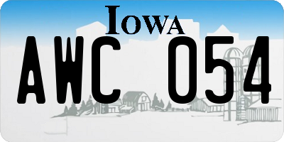 IA license plate AWC054