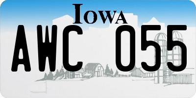 IA license plate AWC055