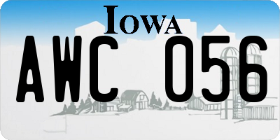IA license plate AWC056