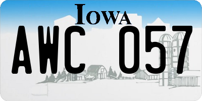 IA license plate AWC057