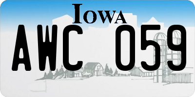IA license plate AWC059