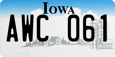 IA license plate AWC061