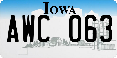 IA license plate AWC063