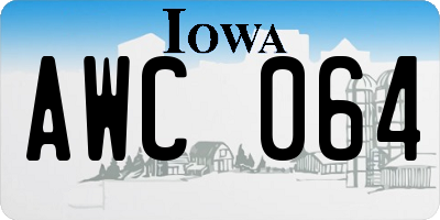 IA license plate AWC064