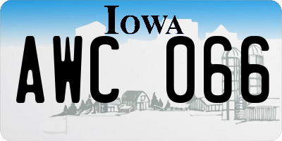 IA license plate AWC066