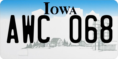 IA license plate AWC068