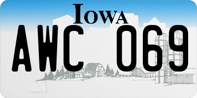 IA license plate AWC069