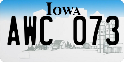 IA license plate AWC073