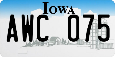 IA license plate AWC075