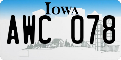 IA license plate AWC078