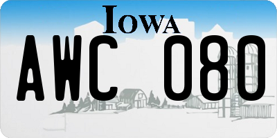 IA license plate AWC080