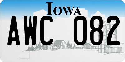 IA license plate AWC082