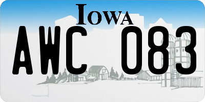 IA license plate AWC083